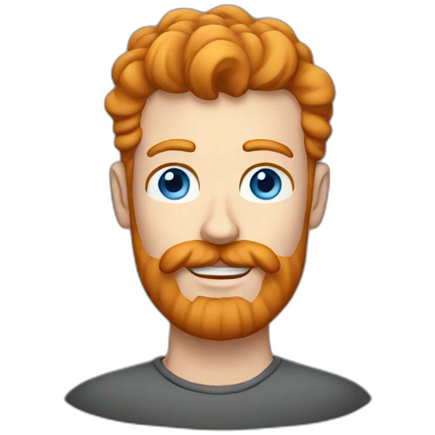 Tall ginger man blue eyes moustache emoji