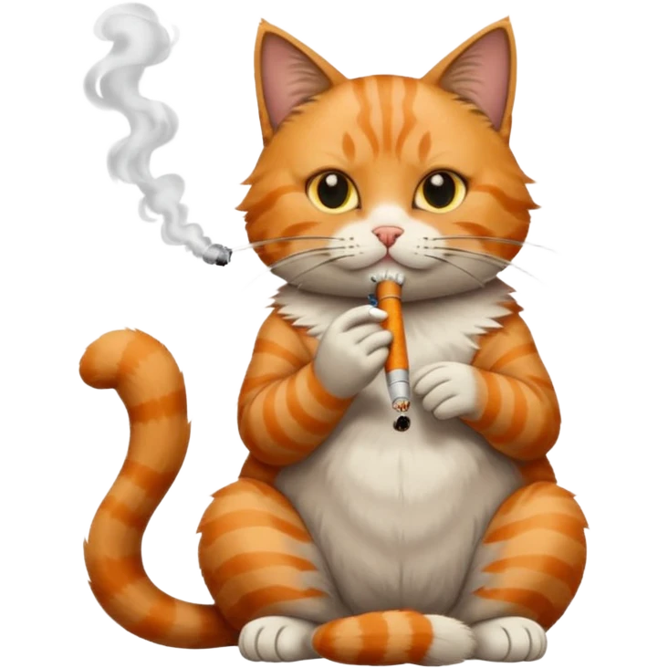 cat smoking cigarette emoji