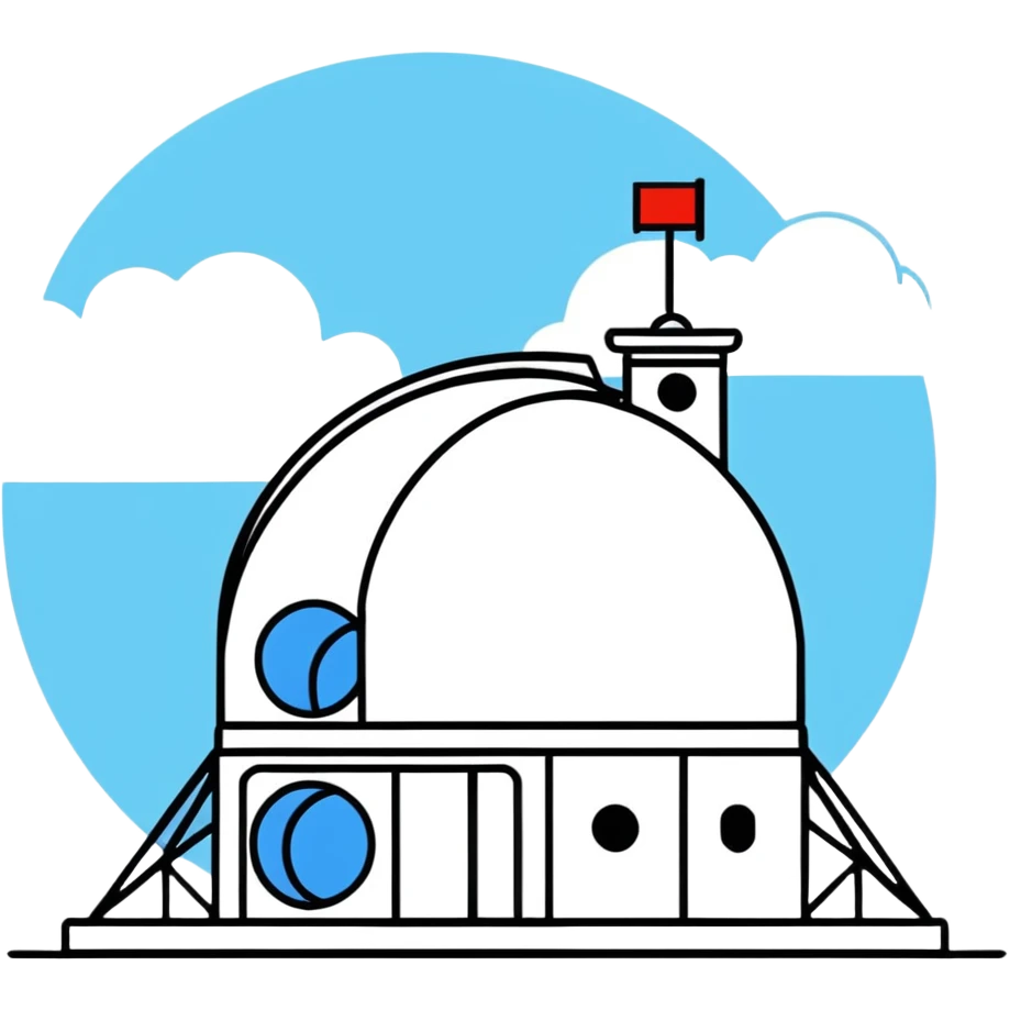 High-altitude observatory surrounded by clouds emoji