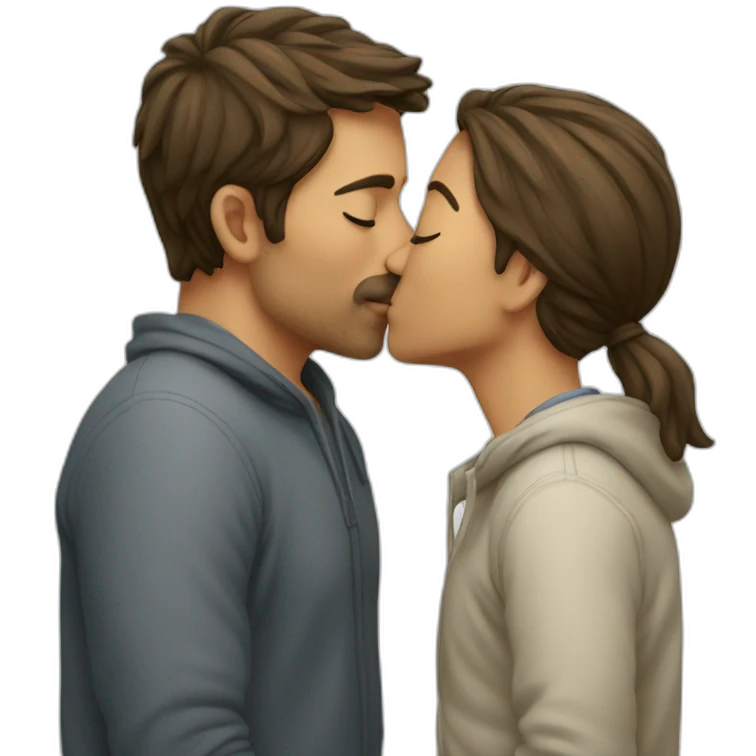 Man s kissing emoji