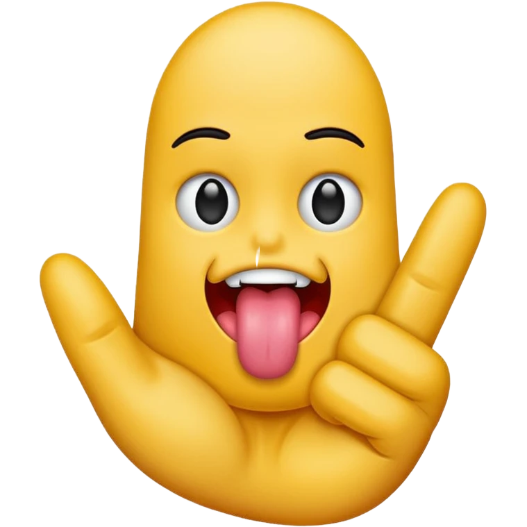 Tongue sticking out between two fingers emoji