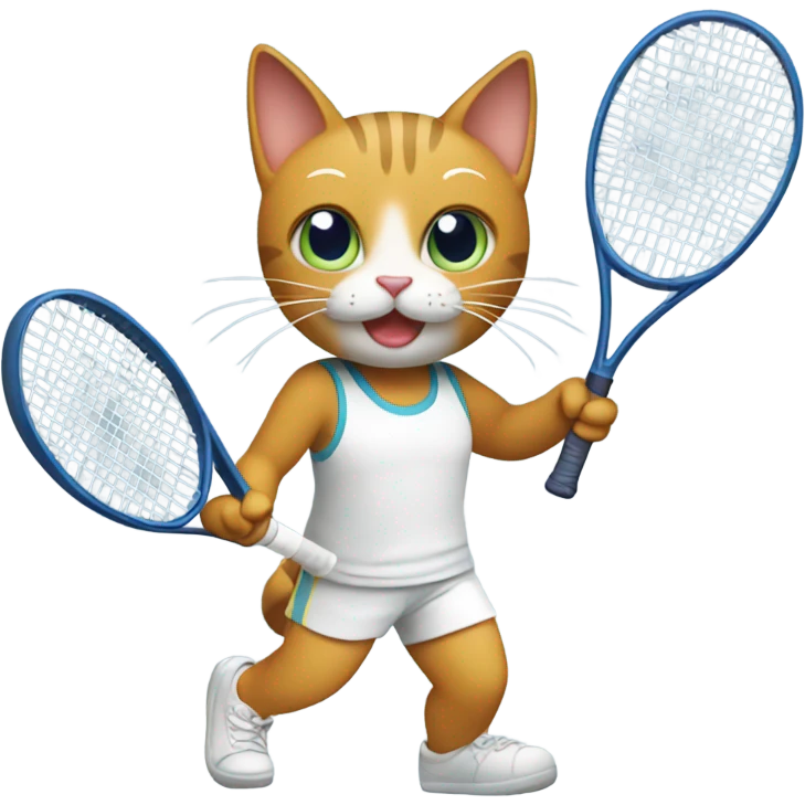 Cat playing tennis emoji