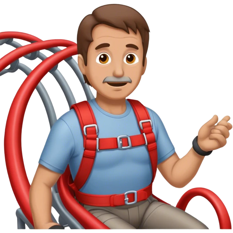 60 year old man with brown hair some gray riding a red roller coaster  emoji