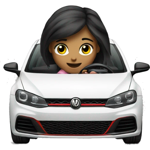 Girl driving MK8 GTI emoji