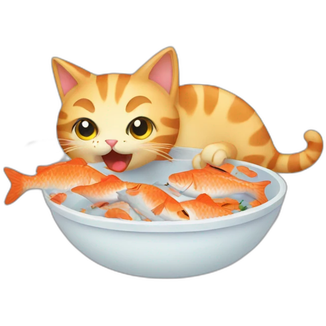 CAT eating fish  emoji