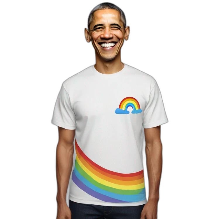 Obama rainbow shirt emoji