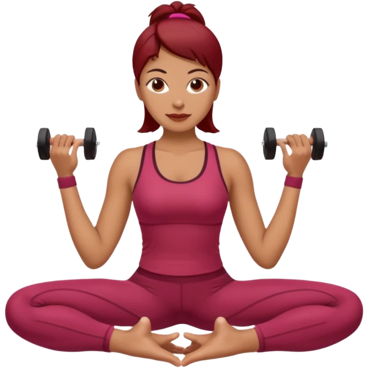 Chica de pilates con ropa color cherry emoji