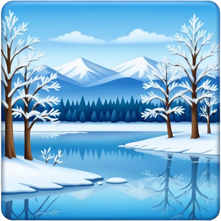 simple painting with winter landscape emoji