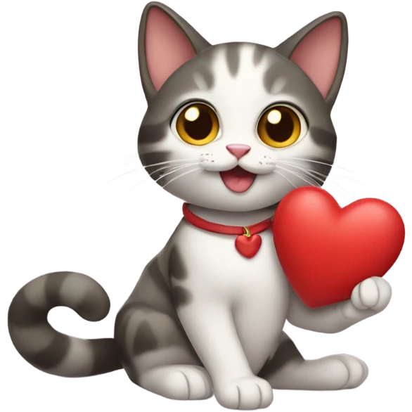 Cat with heart in paws emoji