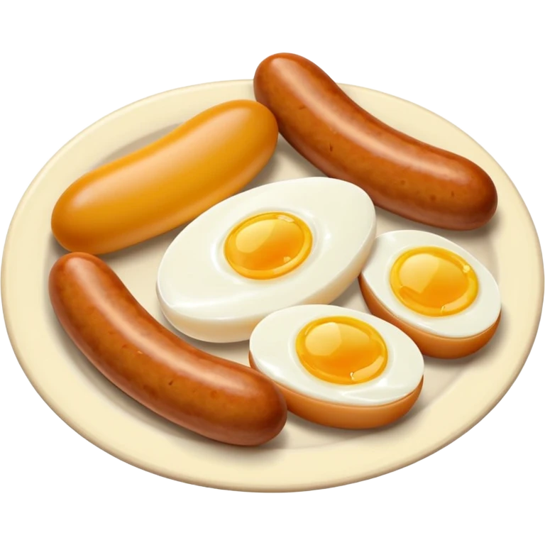 Two boiled eggs and two breakfast sausage  emoji