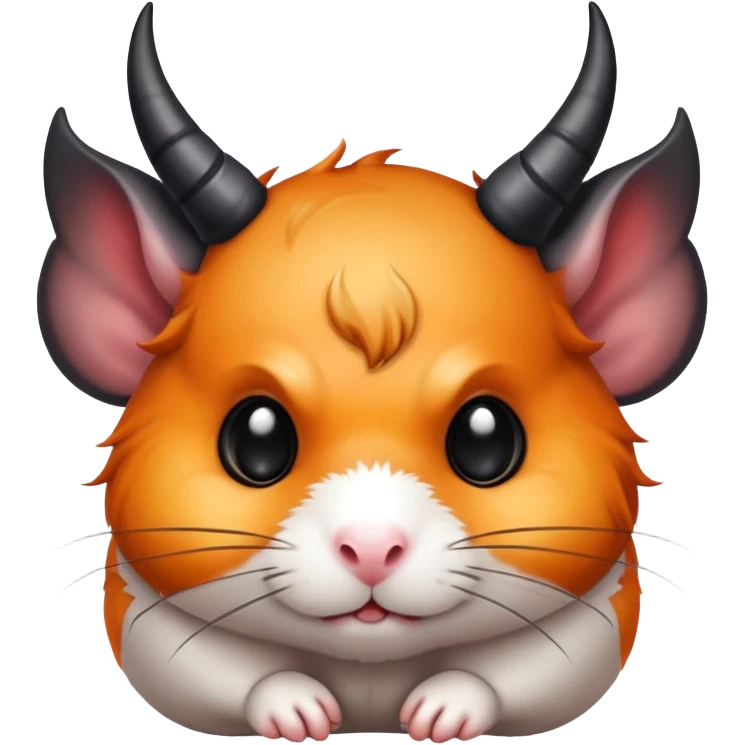 Hamster with demon horns and demon wings emoji
