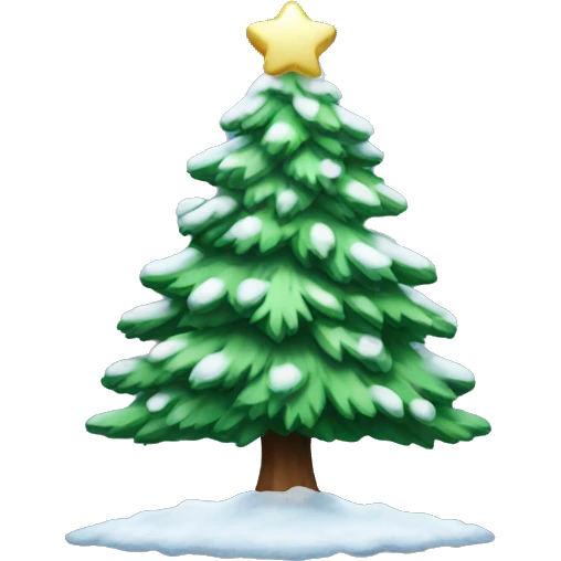 christmas tree with snow emoji