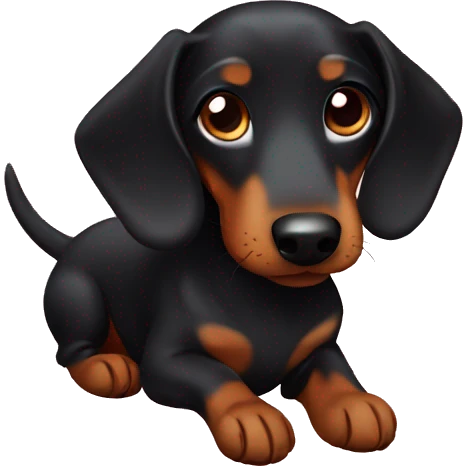 Black dachshund and heart emoji