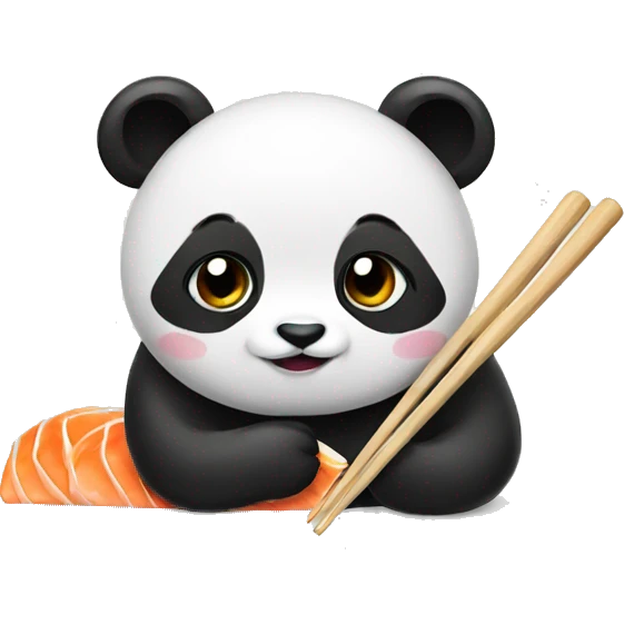 Panda eating sushi emoji