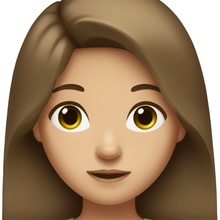 White girl green eyes brown hair  emoji