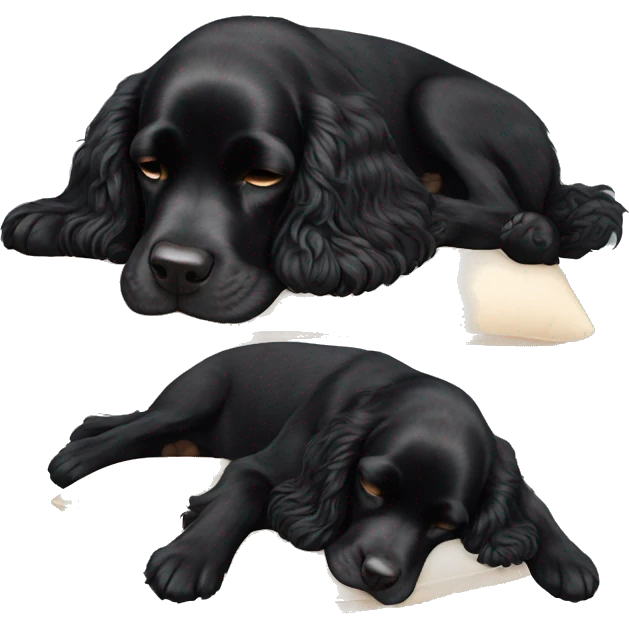 Black cocker spaniel sleeping emoji