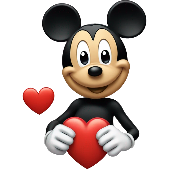 mickey mouse with a heart symbol emoji
