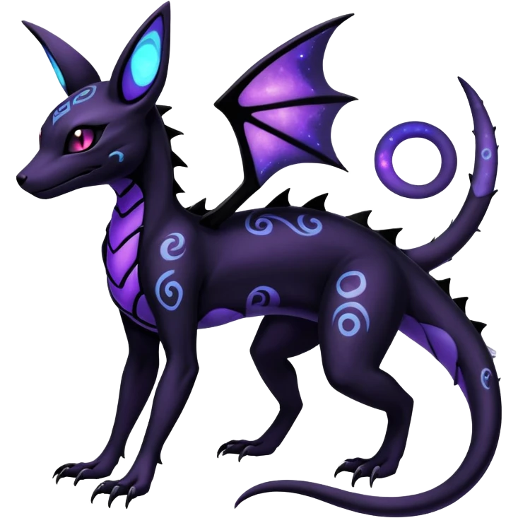 Gothic Nebulae Salandit-Umbreon-Fakémon-hybrid-creature (full body)  emoji