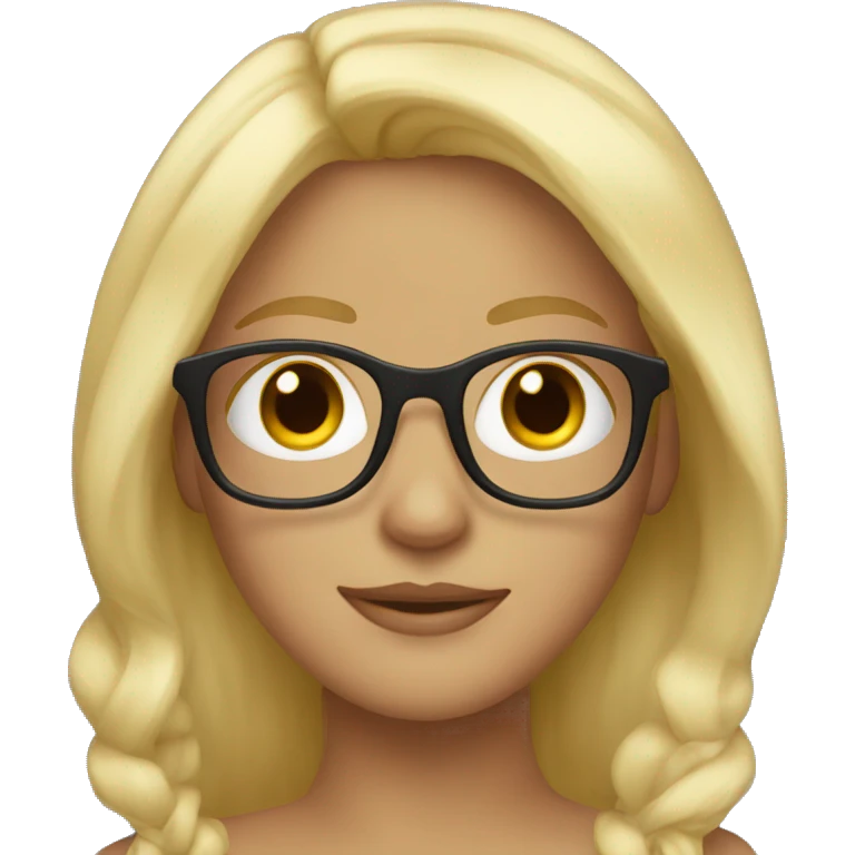blonde with brown eyes wearing glasses emoji