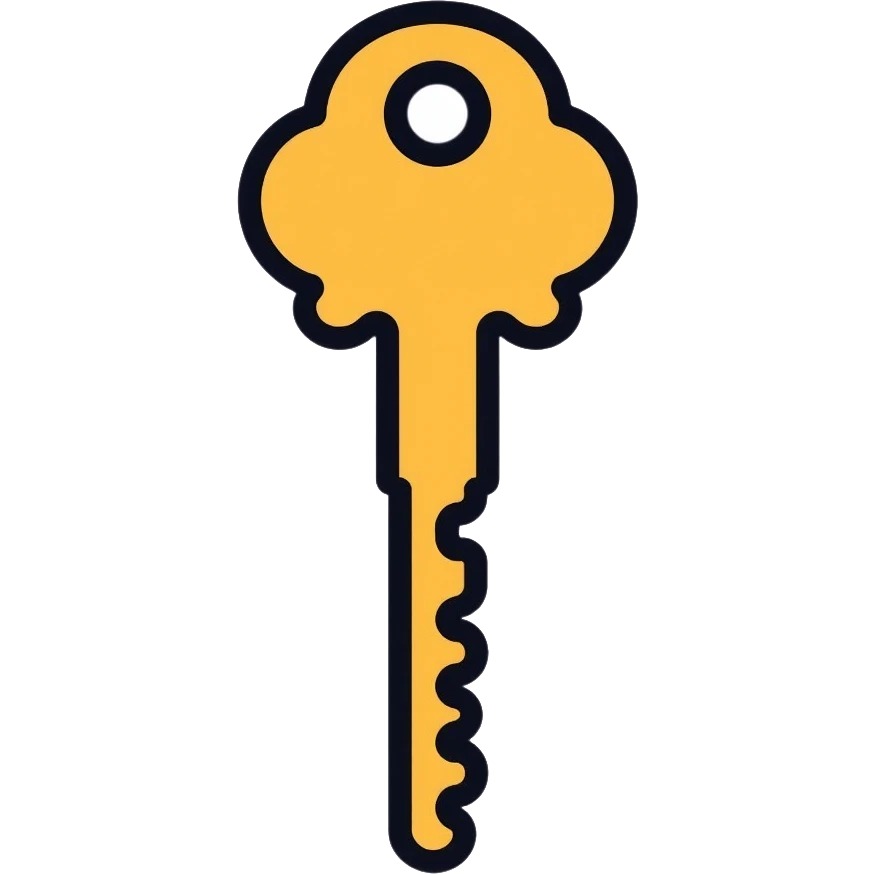 ultra minimal golden key, simplest possible shape emoji