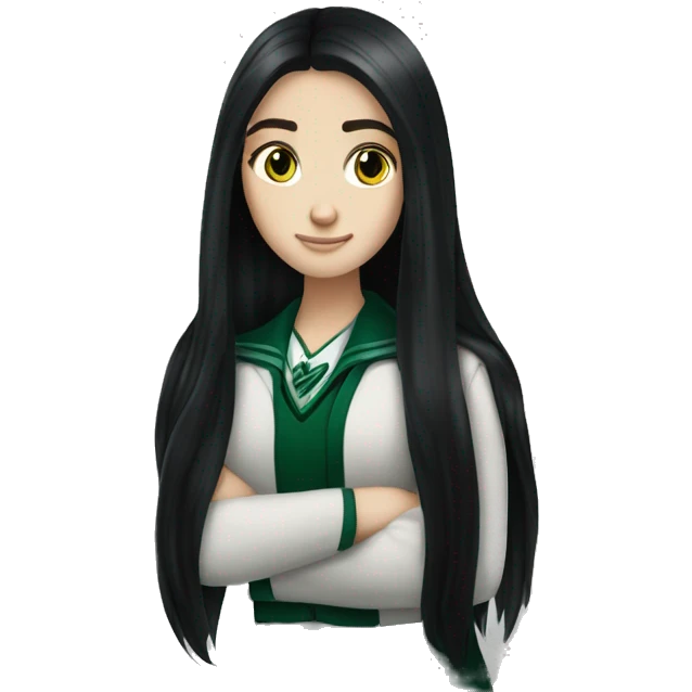 long black hair white girl slytherin  emoji