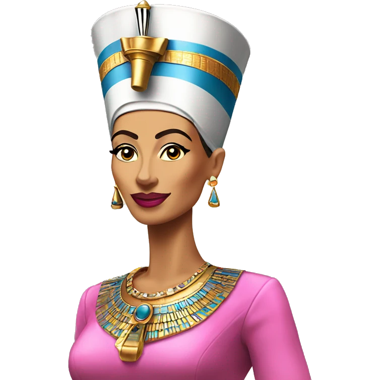 Queen Nefertiti having fun in a pink outfit emoji