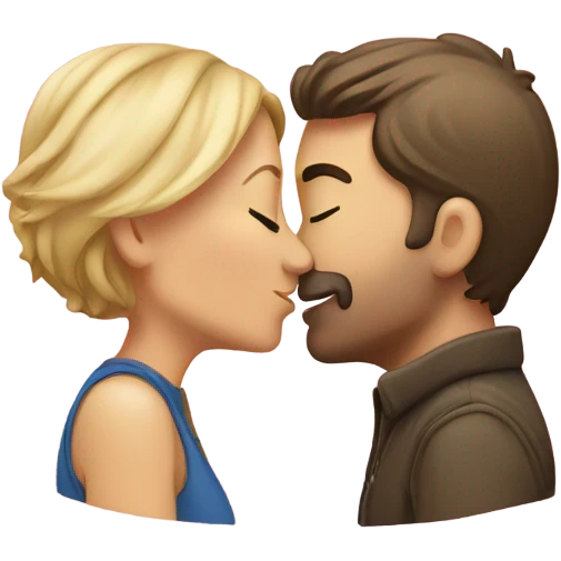 two caucasians kissing  emoji