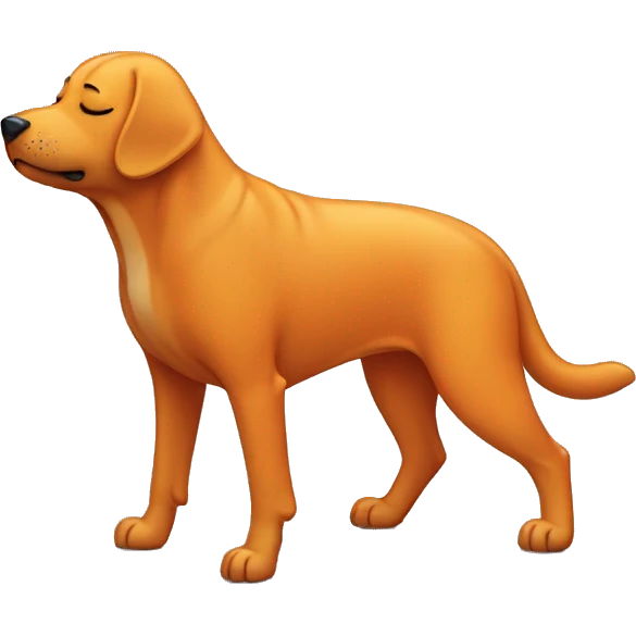Orange dog with closed eyes emoji