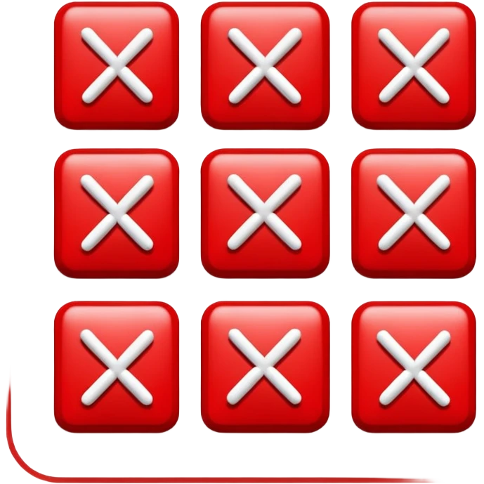 red tic tac toe nought emoji