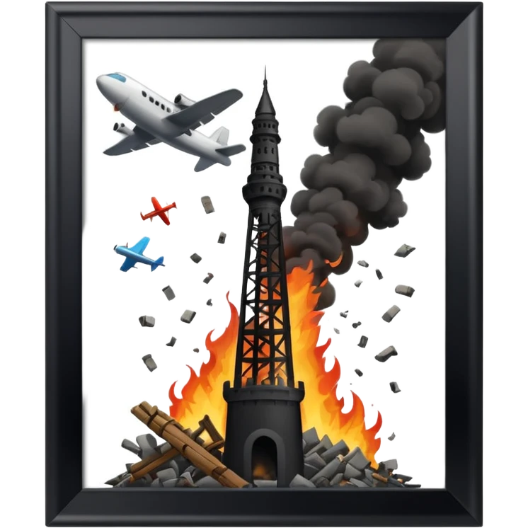 Uçak çarpan kule emoji