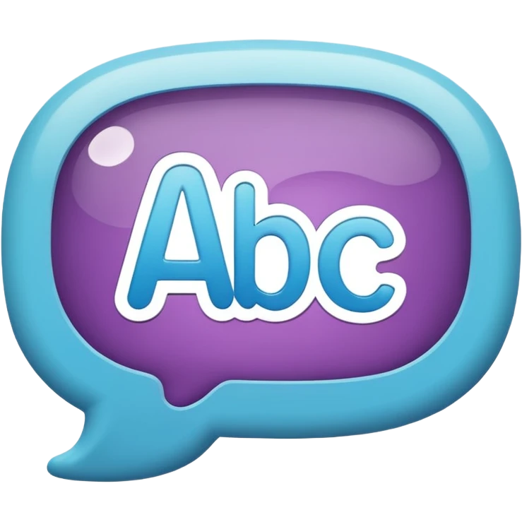 speech bubble with “ABC” inside emoji