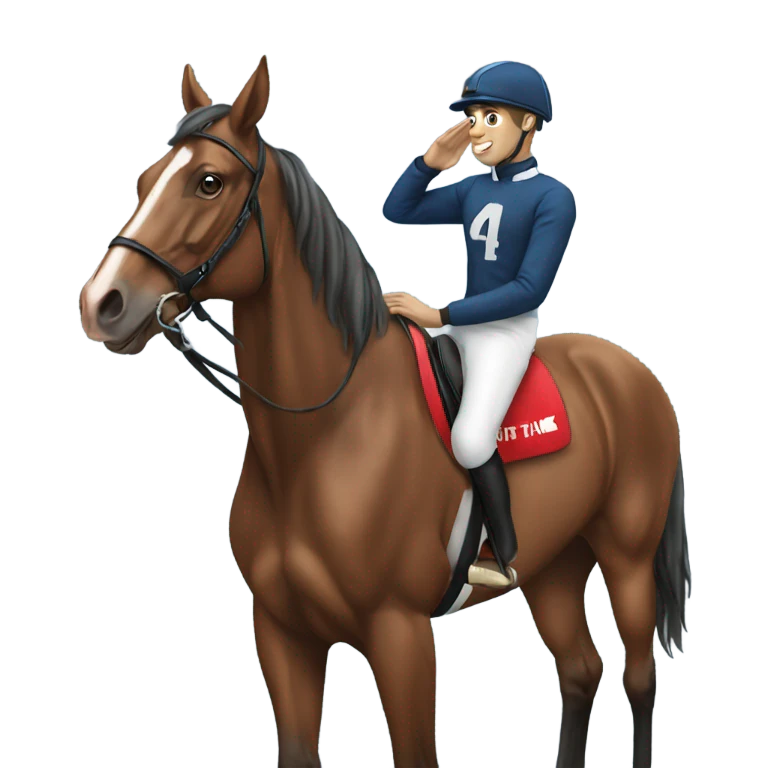 Jockey saluting on a horse emoji