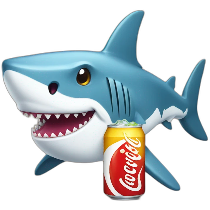 shark with a soda emoji