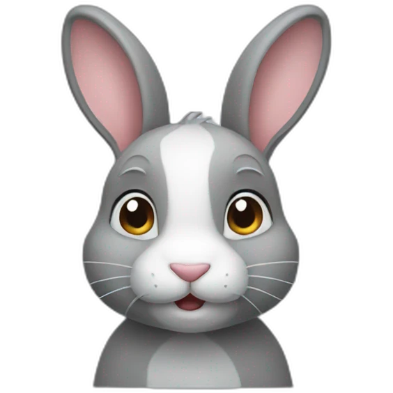 Gray cute rabbit emoji