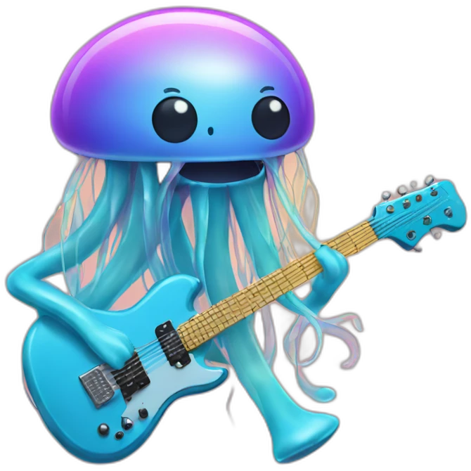 jellyfish rocking out on an electric guitar emoji