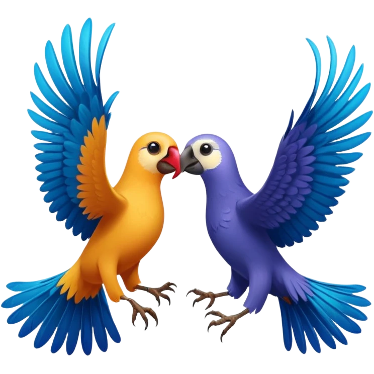 fight between two different birds  emoji