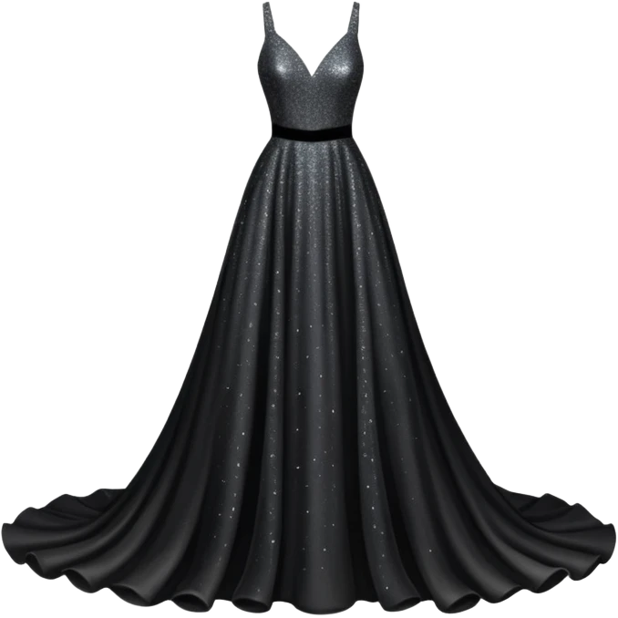 black glittery prom dress emoji
