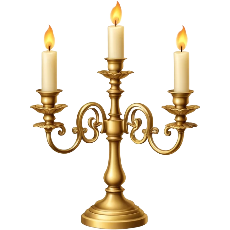 elegant candelabra with three burning candles emoji