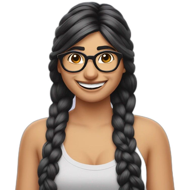 Mia Khalifa braid laughing out loud emoji