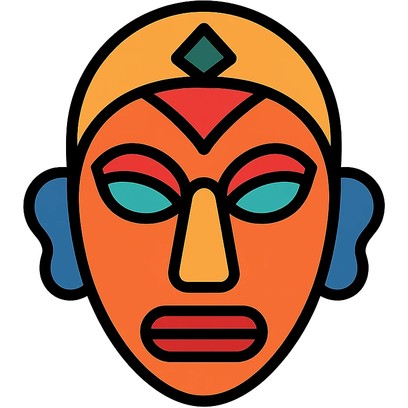 color outline icon of a Wambele mask emoji