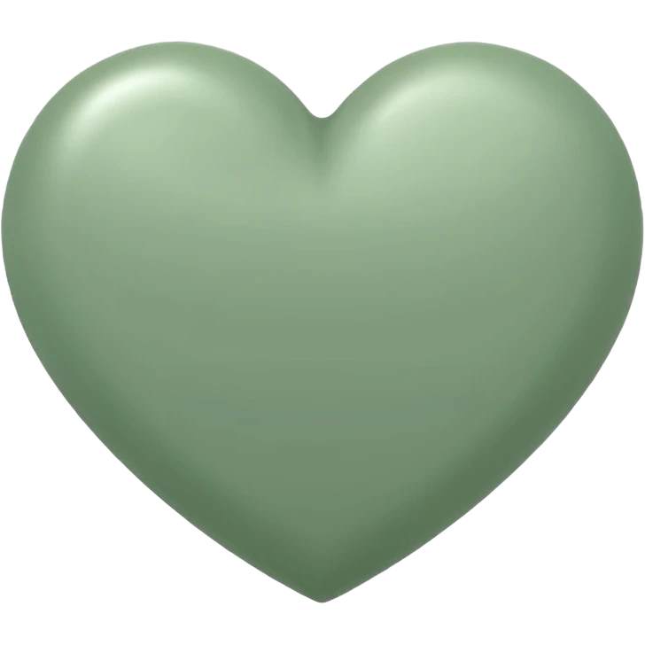 sage green heart with transparent bg without highlights emoji
