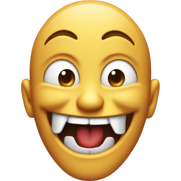 Evil laughing face like mwahahaha emoji