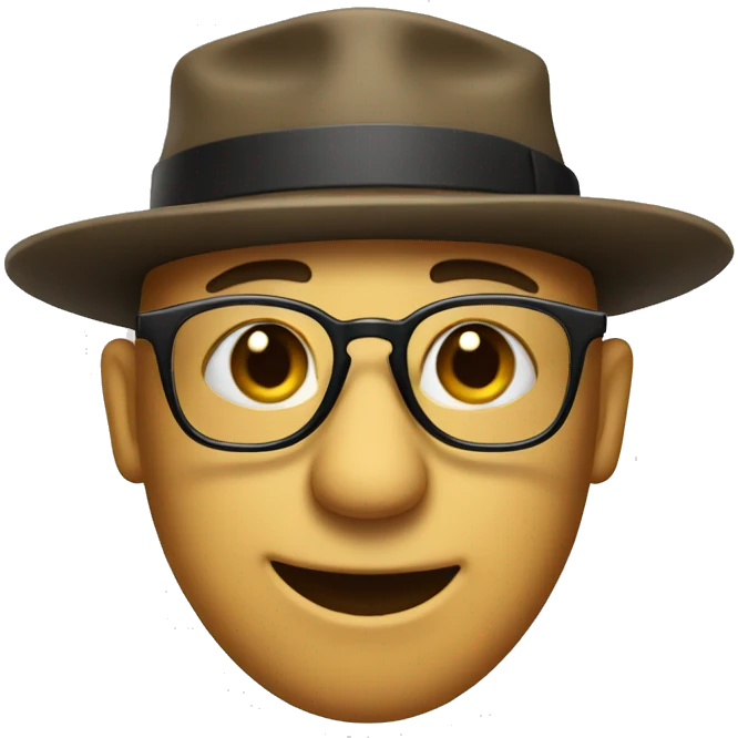 Emojo wearing glasses with a general's hat  emoji