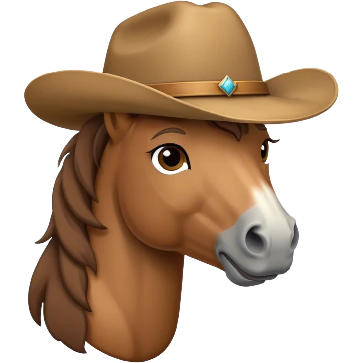 horse emoji wearing cowboy hat  emoji