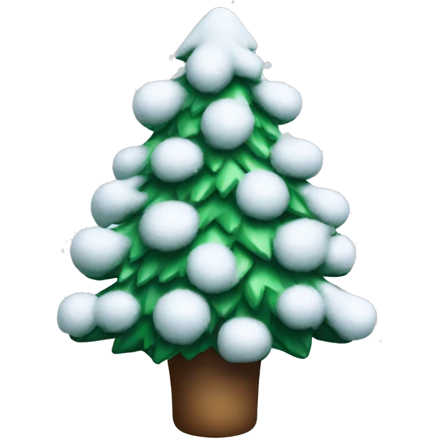 christmas tree with snow on it emoji