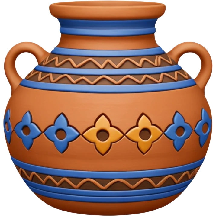 clay pottery with diffetent motifs emoji