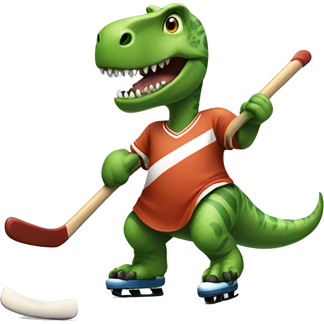 Dinosaure playing hockey emoji