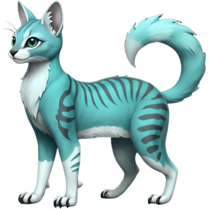 dark spooky foggy gloomy skeletal nightly ghostly greyish dull green-blue-turquoise spectral glorious divine exotic cute cool beautiful beautiful fantasy-caracal-civet-genet-sergal-vernid-Gryphon-Cacomistle-Trico-oncilla-animal-Fakémon-hybrid-fursona (full body) emoji