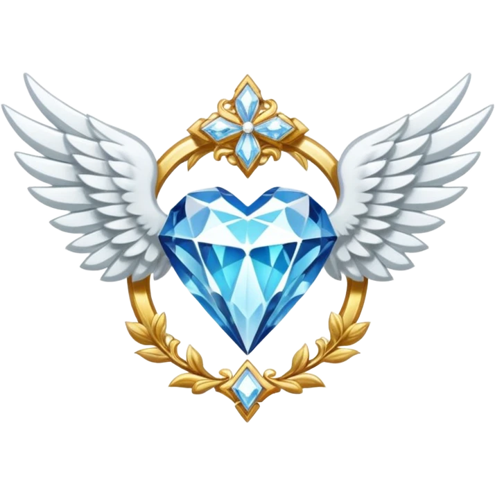 holy diamond emblem with white wings and diamond in the middle emoji