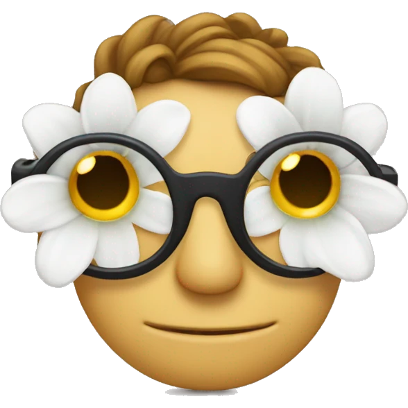 Flor con lentes emoji